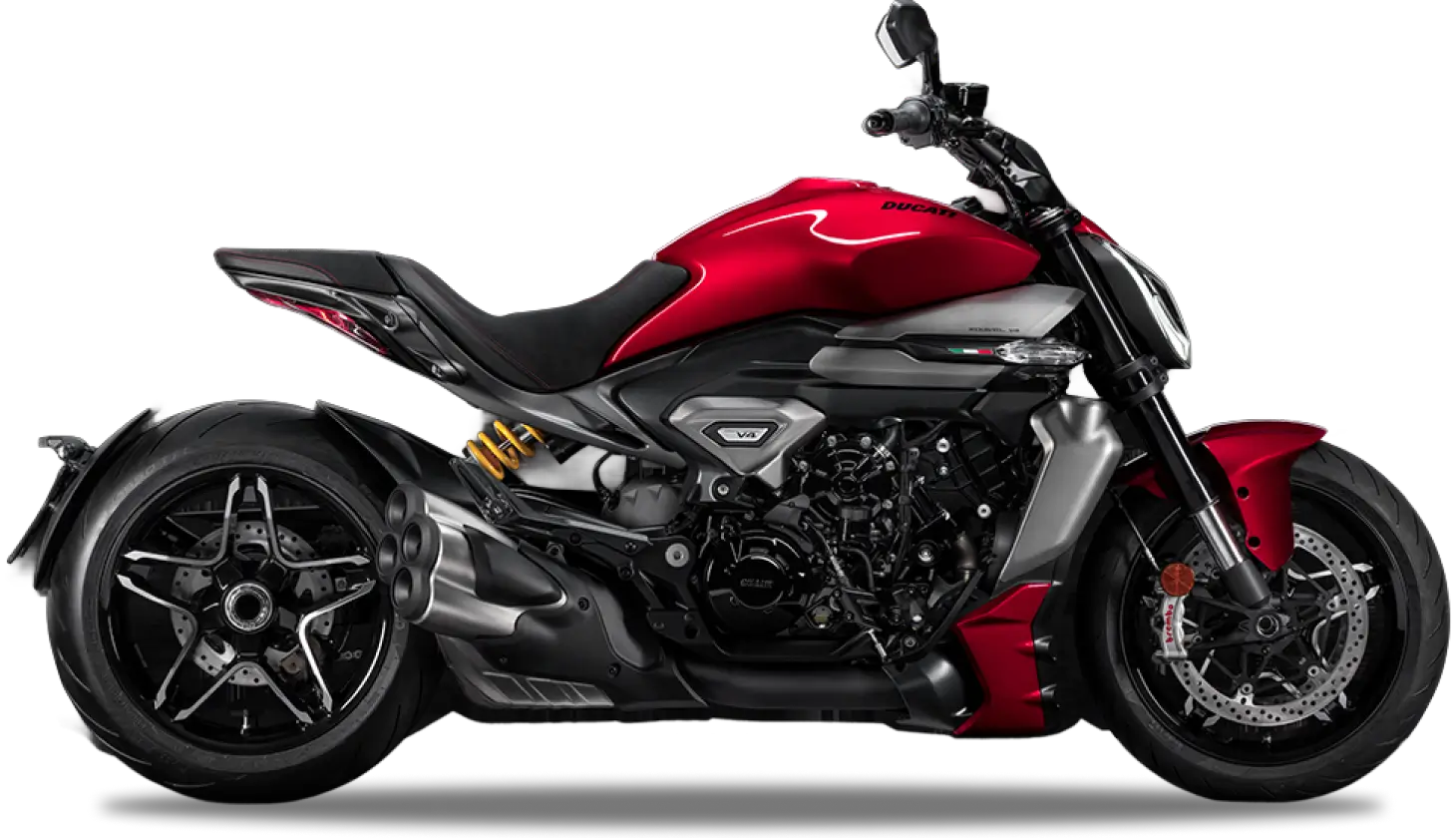 Ducati XDiavel V4 Ducati XDiavel V4 Motorrad in Seitenansicht.