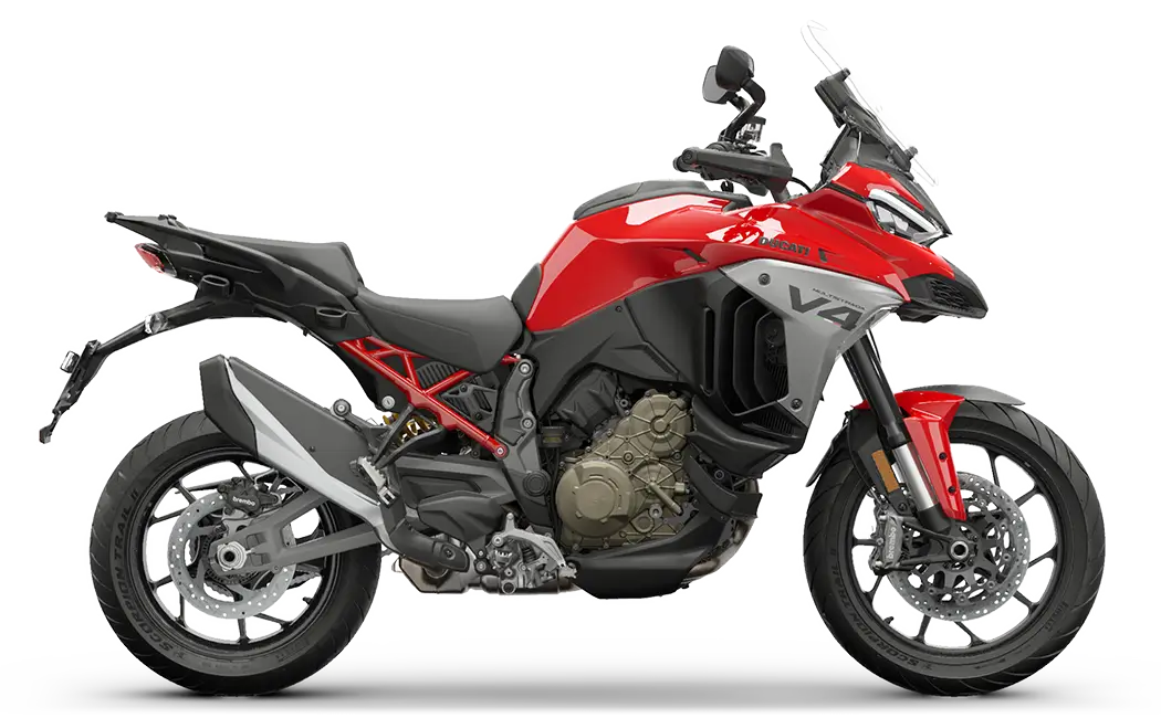 Multistrada-V4-MY25-Model-Preview-1050x650 Ducati Multistrada V4 Motorrad, seitliche Ansicht auf weißem Hintergrund.