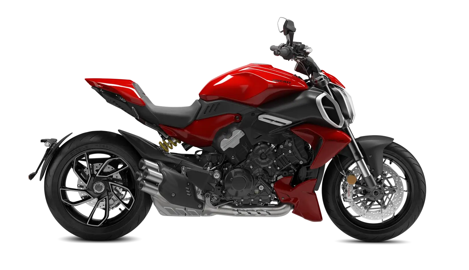 ducati_red Rotes Ducati-Motorrad, Seitenansicht.