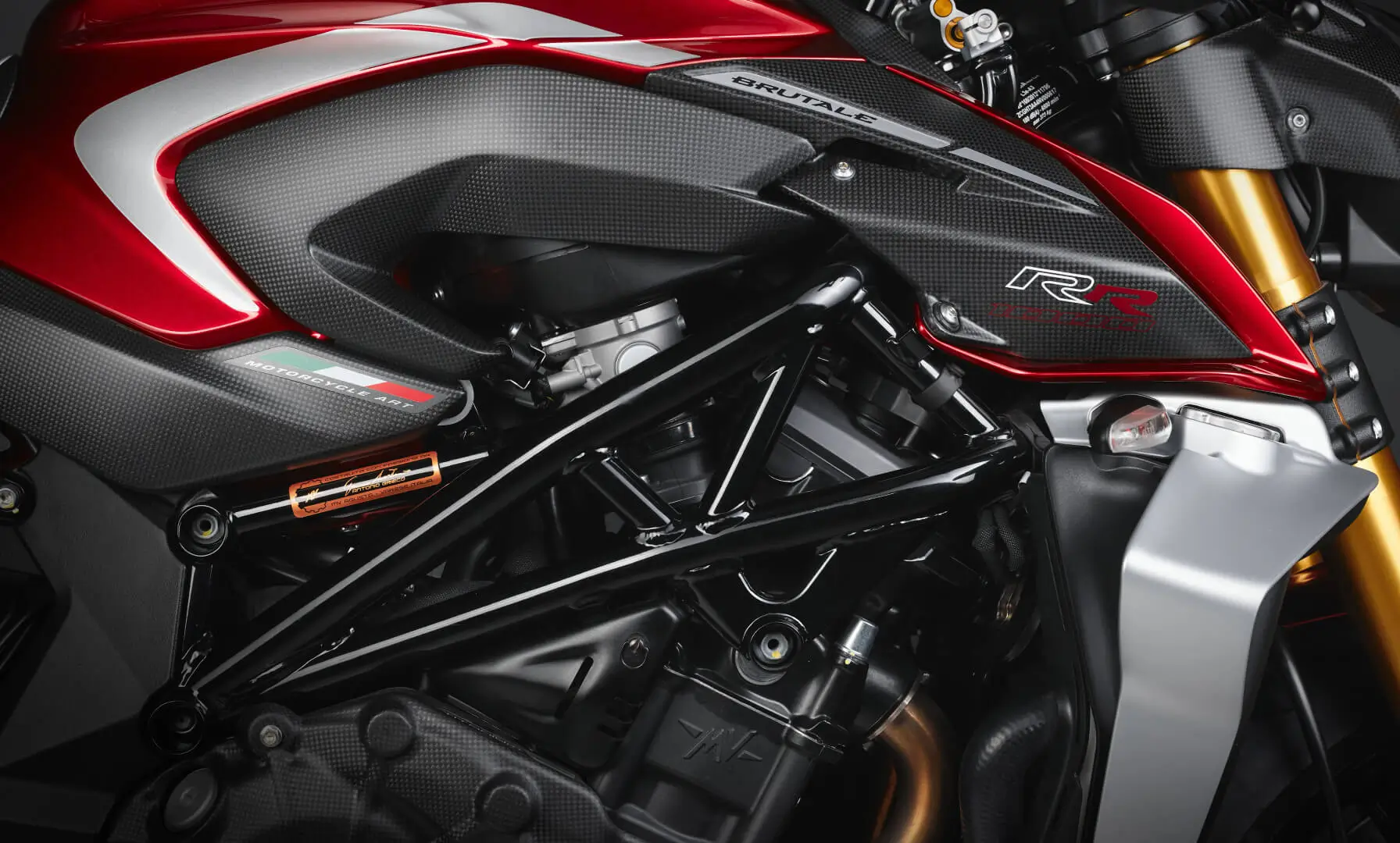 Nahaufnahme einer MV AGUSTA BRUTALE 1000 RR