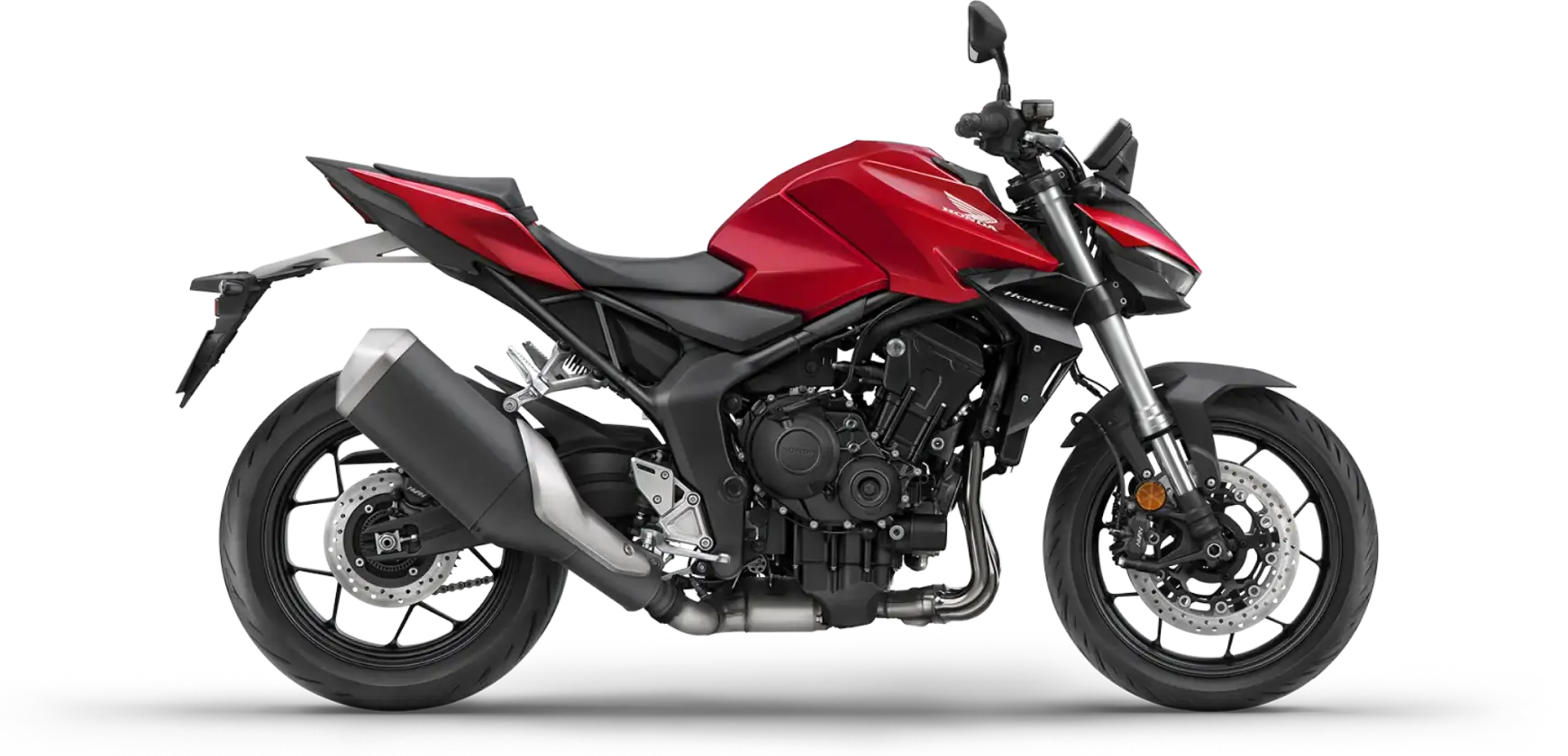 Honda CB1000 Hornet Ein rotes Honda CB1000 Hornet Motorrad von der Seite.