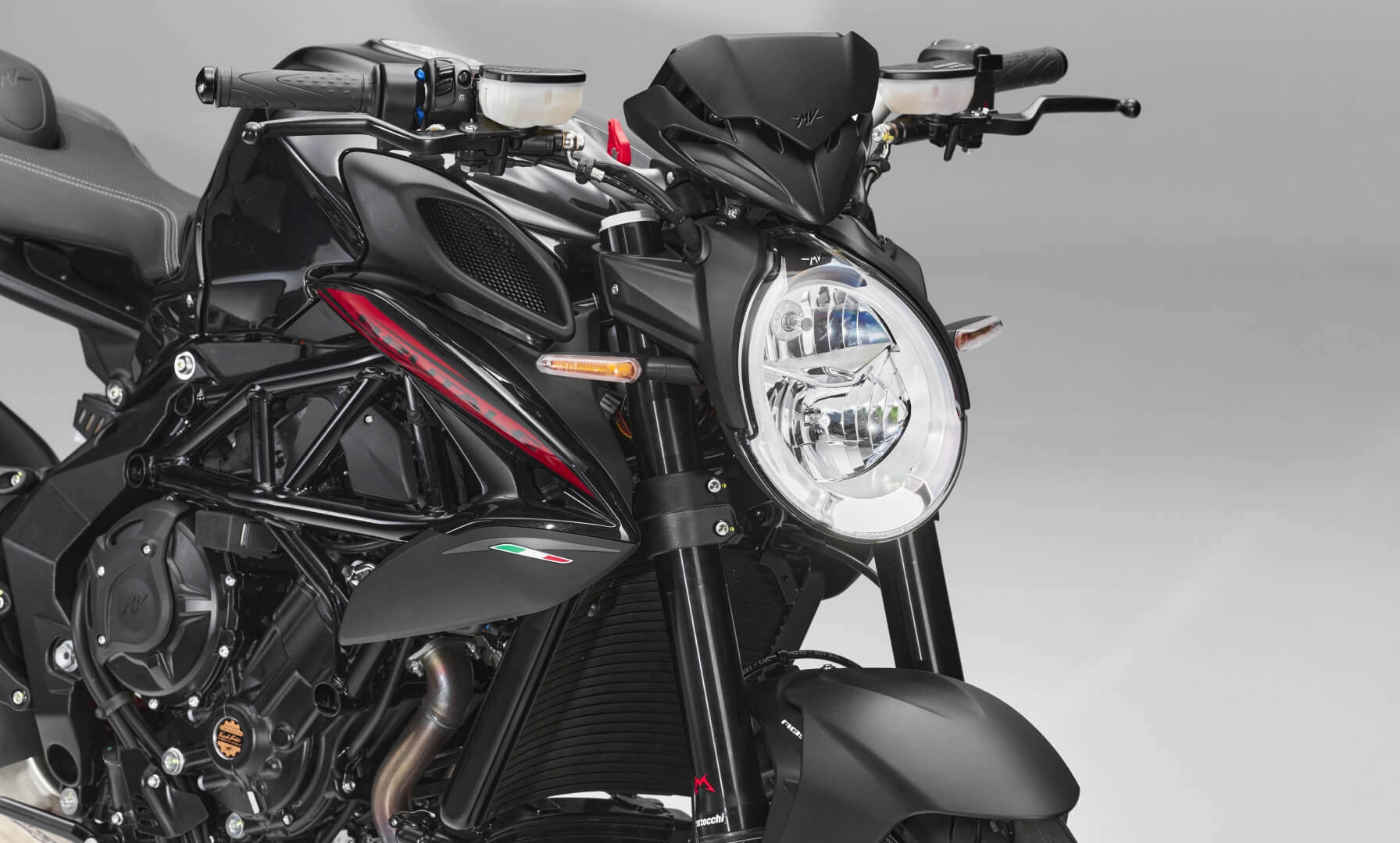 MV Agusta Brutale R Motorrad in Nahaufnahme.